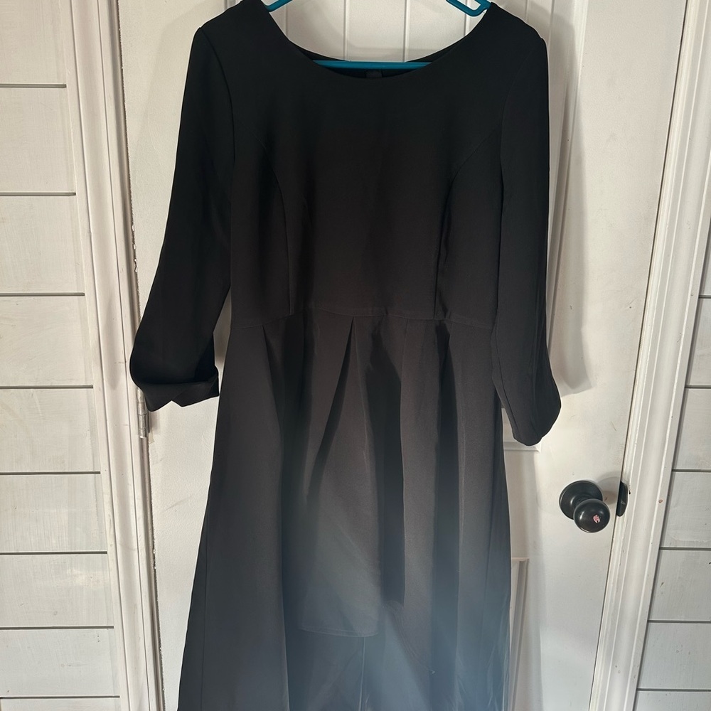 Neiman Marcus Classic Black Long Sleeve Dress